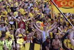 21.05.2016, Fussball DFB-Pokal 2015/16, Finale im Olympiastadion in Berlin, FC Bayern Mnchen - Borussia Dortmund, Dortmunder Fans stimmen sich auf das Spiel ein.