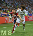 28.05.2016,  Fussball Champions-League Finale 2016, Real Madrid - Atletico Madrid, im Guiseppe Meazza Stadion in Mailand (Italien). v.li: Saul Niguez (Atletico Madrid) gegen Marcelo (Real Madrid).
