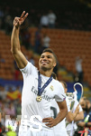 28.05.2016,  Fussball Champions-League Finale 2016, Real Madrid - Atletico Madrid, im Guiseppe Meazza Stadion in Mailand (Italien). Real Madrid feiert den Sieg im Champions League Finale und den Gewinn des Champions League Pokal. Casemiro (Real Madrid) 