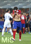 28.05.2016,  Fussball Champions-League Finale 2016, Real Madrid - Atletico Madrid, im Guiseppe Meazza Stadion in Mailand (Italien). Stefan Savic (Atletico Madrid) enttuscht 