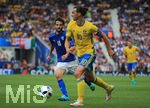 13.06.2016, Fussball EM-2016 Frankreich, Vorrunde, Italien - Schweden, in Toulouse, v.li: Marco Parolo (Italien) gegen Zlatan Ibrahimovic (Schweden)