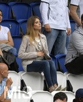 19.06.2016, Fussball EM-2016 Frankreich, Vorrunde, Schweiz - Frankreich, im Grand Stade in Lille. Cathy Hummels, die Frau von Mats Hummels (Deutschland) sitzt auf dem Stuhl.