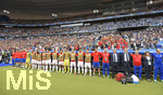 27.06.2016, Fussball EM-2016 Frankreich, Achtelfinale, Italien - Spanien, im Stade Saint Denise in Paris. Ersatzbank der Spanier singt die Hymne mit.