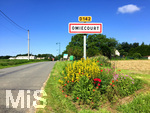 09.07.2016, Fussball EM-2016 Frankreich, Land und Leute, Ortsschild von Omiecourt, einem Dorf im Norden von Frankreich.