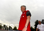 23.07.2016,  Fussball 1.Liga 2016/2017, Testspiel, SpVgg Landshut - FC Bayern Mnchen, in Landshut. Trainer Carlo Ancelotti (FC Bayern Mnchen) kommt aus der Kabine. 