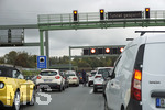 09.10.2017, Autobahn A99, Unfall, Stau wegen eines LKW-Unfalles.