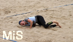 23.06.2018, Die Techniker Beach Tour 2018, Beach-Volleyball, in Dsseldorf, Damen-Finale,  Melanie Gernert (Berlin) im Sand. 