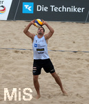 23.06.2018, Die Techniker Beach Tour 2018, Beach-Volleyball, in Dsseldorf, Mnner-Finale, Manuel Lohmann (TGM Gonsenheim), 