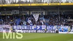 08.04.2019, Fussball 3. Liga 2018/2019, 32. Spieltag, SG Sonnenhof Groaspach - TSV 1860 Mnchen, in der Mechatronik Arena Aspach. Montagsspiele abschaffen, fordern die Lwenfans.


