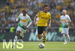 18.05.2019, Fussball 1. Bundesliga 2018/2019, 34. Spieltag, Borussia Mnchengladbach - Borussia Dortmund, im Borussia-Park Mnchengladbach. (L-R) Ibrahima Traore (Gladbach) gegen Jadon Sancho (Dortmund)


