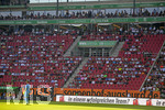 24.08.2019, Fussball 1. Bundesliga 2019/2020, 2.Spieltag, FC Augsburg - 1.FC Union Berlin, in der WWK-Arena Augsburg.   Viele leere Sitzpltze auf der Haupttribne.

