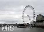 26.05.2019, London. Das Riesenrad London Eye an der Themse.