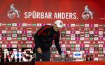 27.05.2023, Fussball 1. Bundesliga 2022/2023, 34.Spieltag, 1.FC Kln - FC Bayern Mnchen, Rhein-Energie-Stadion Kln, Trainer Thomas Tuchel (FC Bayern Mnchen) nachdenklich Pressekonferenz nach dem Spiel. Fr ihn fhlt es sich nun Sprbar anders an nach der Entlassung der Sportlichen Fhrung mit Kahn und Salihamidzic.

