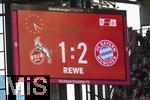 27.05.2023, Fussball 1. Bundesliga 2022/2023, 34.Spieltag, 1.FC Kln - FC Bayern Mnchen, Rhein-Energie-Stadion Kln, Endstand nach 90 Minuten 1:2


