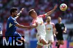 27.05.2023, Fussball 1. Bundesliga 2022/2023, 34. Spieltag, RB Leipzig - FC Schalke 04, in der Red Bull Arena Leipzig. (L-R) Danny Latza (Schalke 04) gegen Daniel Olmo Carvajal (RB Leipzig)


