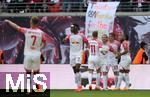 27.05.2023, Fussball 1. Bundesliga 2022/2023, 34. Spieltag, RB Leipzig - FC Schalke 04, in der Red Bull Arena Leipzig. Jubel RB Leipzig zum Tor zum 1:0


