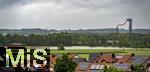 01.06.2024, Bad Wrishofen im Unterallgu, Hochwasser nach andauernden Regenfllen, der Wrthbach hat die Wiesen vor der Autobahn A96 zum Skylinepark bei Kirchdorf berschwemmt. 