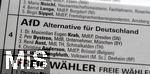 01.06.2024, Der Stimmzettel  (Briefwahlunterlagen) zur Europawahl 2024. AFD Partei, 