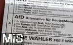 01.06.2024, Der Stimmzettel  (Briefwahlunterlagen) zur Europawahl 2024. AFD Partei,  Eugen Krah, Petr Bystron, Rene Aust, 