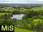 02.06.2024,  Bad Wrishofen im Unterallgu, Nach dem Hochwasser nach andauernden Regenfllen ist das Wasser ber Nacht weitestgehend abgelaufen. im Vordergrund der Waldsee im Sden mit Staudamm, der zum Glck Tags zuvor noch die grten Wassermassen abgehalten hat in die Innenstadt Wrishofens zu laufen.
