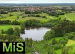 02.06.2024,  Bad Wrishofen im Unterallgu, Nach dem Hochwasser nach andauernden Regenfllen ist das Wasser ber Nacht weitestgehend abgelaufen. im Vordergrund der Waldsee im Sden mit Staudamm, der zum Glck Tags zuvor noch die grten Wassermassen abgehalten hat in die Innenstadt Wrishofens zu laufen.