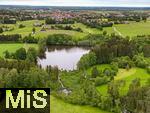02.06.2024,  Bad Wrishofen im Unterallgu, Nach dem Hochwasser nach andauernden Regenfllen ist das Wasser ber Nacht weitestgehend abgelaufen. im Vordergrund der Waldsee im Sden mit Staudamm, der zum Glck Tags zuvor noch die grten Wassermassen abgehalten hat in die Innenstadt Wrishofens zu laufen.