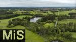02.06.2024,  Bad Wrishofen im Unterallgu, Nach dem Hochwasser nach andauernden Regenfllen ist das Wasser ber Nacht weitestgehend abgelaufen. im Vordergrund der Waldsee im Sden mit Staudamm, der zum Glck Tags zuvor noch die grten Wassermassen abgehalten hat in die Innenstadt Wrishofens zu laufen.