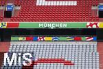 03.06.2024, Fussball Europameisterschaft 2024,  Das EM-Stadion ?Mnchen Fuball Arena?, so heisst die Allianz-Arena Mnchen whrend der EM,  Das Branding ist an den Rngen bereits angebracht, 
 
