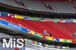 03.06.2024, Fussball Europameisterschaft 2024,  Das EM-Stadion ?Mnchen Fuball Arena?, so heisst die Allianz-Arena Mnchen whrend der EM,  Das Branding ist an den Rngen bereits angebracht, 
 
