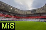 03.06.2024, Fussball Europameisterschaft 2024,  Das EM-Stadion ?Mnchen Fuball Arena?, so heisst die Allianz-Arena Mnchen whrend der EM,  Das Branding ist an den Rngen bereits angebracht, 
 
