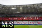03.06.2024, Fussball Europameisterschaft 2024,  Das EM-Stadion ?Mnchen Fuball Arena?, so heisst die Allianz-Arena Mnchen whrend der EM,  Das Branding ist an den Rngen bereits angebracht, 
 
