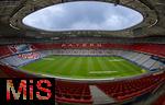 03.06.2024, Fussball Europameisterschaft 2024,  Das EM-Stadion ?Mnchen Fuball Arena?, so heisst die Allianz-Arena Mnchen whrend der EM,  Das Branding ist an den Rngen bereits angebracht, 
 
