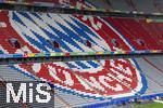 03.06.2024, Fussball Europameisterschaft 2024,  Das EM-Stadion ?Mnchen Fuball Arena?, so heisst die Allianz-Arena Mnchen whrend der EM,  Das Branding ist an den Rngen bereits angebracht,  
 
