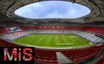 03.06.2024, Fussball Europameisterschaft 2024,  Das EM-Stadion ?Mnchen Fuball Arena?, so heisst die Allianz-Arena Mnchen whrend der EM,  Das Branding ist an den Rngen bereits angebracht, 
 

