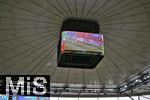 01.07.2024, Fussball UEFA EURO 2024, Achtelfinale, Portugal - Slowenien, in der Frankfurt Arena Frankfurt am Main,   
Das Spiel Frankreich gegen Belgien wird auf der Video Leinwand bertragen.
