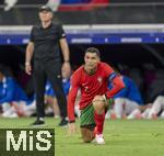 01.07.2024, Fussball UEFA EURO 2024, Achtelfinale, Portugal - Slowenien, in der Frankfurt Arena Frankfurt am Main, 
Cristiano Ronaldo (Portugal) kniet am Boden
