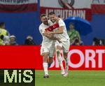 02.07.2024, Fussball UEFA EURO 2024, Achtelfinale, sterreich - Trkei, in der RB Arena Leipzig, Jubel (L-R) Salih zcan (Trkei) und Torschtze Merih Demiral (Trkei) zum Tor zum 0:2