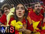 09.07.2024, Fussball UEFA EURO 2024, Halbfinale, Spanien - Frankreich, in der Mnchner-Fussball-Arena. Fans Spanien feiern ihre Mannschaft, 
