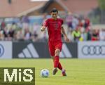 24.07.2024, Fussball 1. Bundesliga 2024/2025, Testspiel im Trainingslager des FC Bayern Mnchen in Rottach-Egern am Tegernsee am Sportplatz Birkenmoos, FC Rottach Egern - FC Bayern Mnchen, Min-jae Kim (Bayern Mnchen, Minjae Kim) am Ball 