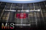 08.03.2025, Fussball 1. Bundesliga 2024/2025, 25. Spieltag,  FC Bayern Mnchen - VfL Bochum, in der Allianz-Arena Mnchen.  Das Trikot von Franz Beckenbauer mit der Rcken-Nummer 5 hngt als Erinnerung an den Verstorbenen, ehemaligen Bayern Spieler und Vereins-Ikone unter dem Stadiondach der Allianz Arena