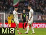 15.03.2025, Fussball 1. Bundesliga 2024/2025, 26. Spieltag, FC Augsburg - VfL Wolfsburg, in der WWK-Arena Augsburg, v.li: jubel bei Dimitrios Christos Giannoulis (FC Augsburg) und Cedric Adrian Zesiger (FC Augsburg) 