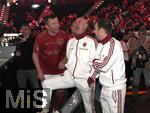 17.03.2025, Fussball, das FC Bayern Mnchen Legenden-Turnier FRANZ BECKENBAUER CUP, im SAP-Garden Mnchen. v.li: Lothar Matthus, Raimund Aumann, Philipp Lahm (FC Bayern Mnchen) gut gelaunt 