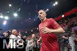 17.03.2025, Fussball, das FC Bayern Mnchen Legenden-Turnier FRANZ BECKENBAUER CUP, im SAP-Garden Mnchen. Franck Ribery kommt ins Stadion 