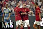 17.03.2025, Fussball, das FC Bayern Mnchen Legenden-Turnier FRANZ BECKENBAUER CUP, im SAP-Garden Mnchen. v.li: Lothar Matthus, Franck Ribery (Bayern Mnchen), Rafinha 