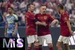 17.03.2025, Fussball, das FC Bayern Mnchen Legenden-Turnier FRANZ BECKENBAUER CUP, im SAP-Garden Mnchen. v.li: Lothar Matthus, Franck Ribery, Rafinha (Bayern Mnchen).
