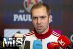 17.03.2025, Fussball, das FC Bayern Mnchen Legenden-Turnier FRANZ BECKENBAUER CUP, im SAP-Garden Mnchen. Philipp Lahm (Bayern Mnchen) gibt Interviews.
