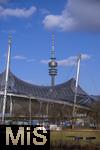 17.03.2025, Olympiastadion Mnchen, mit dem Olympiaturm.