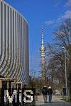 17.03.2025, Fussball, das FC Bayern Mnchen Legenden-Turnier FRANZ BECKENBAUER CUP, im SAP-Garden Mnchen. Aussenansicht, Fassade der neuen Multifunktionshalle im Olympiapark am ehemaligen Standort der Radhalle. Nebenan steht der Olympiaturm.