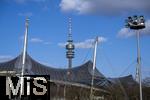 17.03.2025, Olympiastadion Mnchen, mit dem Olympiaturm.