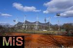 17.03.2025, Olympiastadion Mnchen, mit dem Olympiaturm.